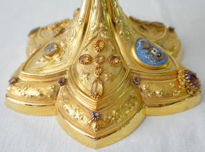 Solid silver gilt antique French Gothic Chalice.